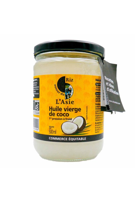 Huile de coco vierge 500mL - Autour du Riz