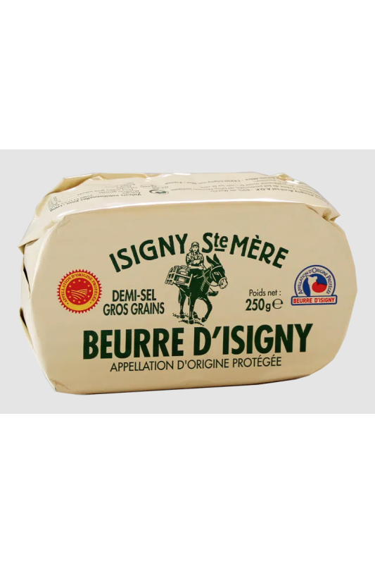 Beurre AOP 250g Demi-sel Gros Grains Isigny Ste Mère